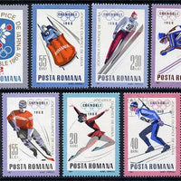 Rumania 1967 Grenoble Winter Olympics set of 7 unmounted mint, SG 3495-3501, Mi 2620-26