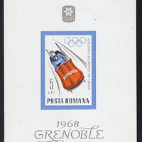 Rumania 1967 Grenoble Winter Olympics m/sheet (Bobsleigh) unmounted mint, SG MS3502, Mi BL 64