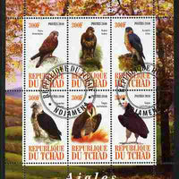 Chad 2010 Birds of Prey perf sheetlet containing 6 values fine cto used