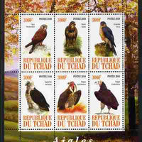 Chad 2010 Birds of Prey perf sheetlet containing 6 values unmounted mint