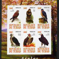 Chad 2010 Birds of Prey imperf sheetlet containing 6 values unmounted mint