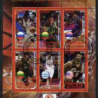 Congo 2010 The Best Euroleague Basketball Players of Decade perf sheetlet containing 6 values fine cto used