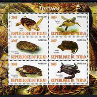 Chad 2010 Turtles perf sheetlet containing 6 values unmounted mint