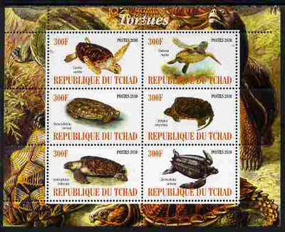 Chad 2010 Turtles perf sheetlet containing 6 values unmounted mint