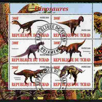 Chad 2010 Dinosaurs #1 perf sheetlet containing 6 values fine cto used