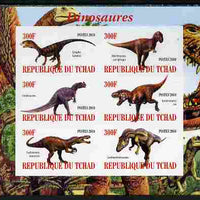 Chad 2010 Dinosaurs #1 imperf sheetlet containing 6 values unmounted mint