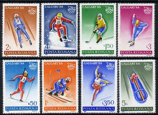Rumania 1987 Calgary Winter Olympics set of 8, Mi 4418-25