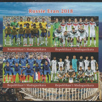 Madagascar 2018 Football World Cup - (Brazil, Germany, France & England) imperf sheetlet containing 4 values unmounted mint. Note this item is privately produced and is offered purely on its thematic appeal.