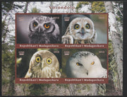 Madagascar 2018 Owls imperf sheetlet containing 4 values unmounted mint. Note this item is privately produced and is offered purely on its thematic appeal.