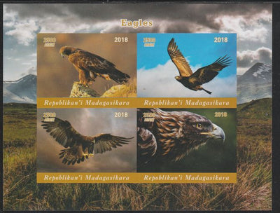 Madagascar 2018 Birds of Prey imperf sheetlet containing 4 values unmounted mint. Note this item is privately produced and is offered purely on its thematic appeal.