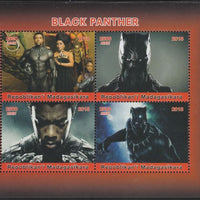 Madagascar 2018 Black Panther perf sheetlet containing 4 values unmounted mint. Note this item is privately produced and is offered purely on its thematic appeal.
