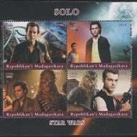 Madagascar 2018 Star Wars - Solo perf sheetlet containing 4 values unmounted mint. Note this item is privately produced and is offered purely on its thematic appeal.