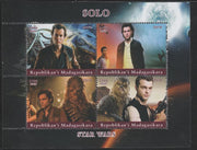 Madagascar 2018 Star Wars - Solo perf sheetlet containing 4 values unmounted mint. Note this item is privately produced and is offered purely on its thematic appeal.
