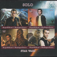 Madagascar 2018 Star Wars - Solo imperf sheetlet containing 4 values unmounted mint. Note this item is privately produced and is offered purely on its thematic appeal.
