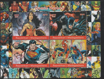 Madagascar 2018 Comic Heroes #2 perf sheetlet containing 4 values unmounted mint. Note this item is privately produced and is offered purely on its thematic appeal.