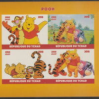 Chad 2018 Pooh Bear imperf sheetlet containing 4 values unmounted mint. Note this item is privately produced and is offered purely on its thematic appeal, it has no postal validity