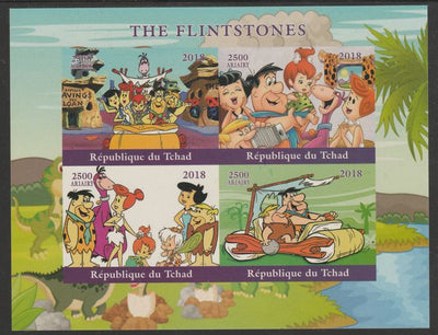 Chad 2018 The Flintstones imperf sheetlet containing 4 values unmounted mint. Note this item is privately produced and is offered purely on its thematic appeal, it has no postal validity