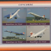 Chad 2018 Concorde perf sheetlet containing 4 values unmounted mint. Note this item is privately produced and is offered purely on its thematic appeal, it has no postal validity