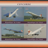 Chad 2018 Concorde imperf sheetlet containing 4 values unmounted mint. Note this item is privately produced and is offered purely on its thematic appeal, it has no postal validity