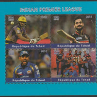 Chad 2018 Cricket - Indian Premier League perf sheetlet containing 4 values unmounted mint. Note this item is privately produced and is offered purely on its thematic appeal, it has no postal validity