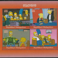 Madagascar 2018 The Simpsons perf sheetlet containing 4 values unmounted mint. Note this item is privately produced and is offered purely on its thematic appeal.