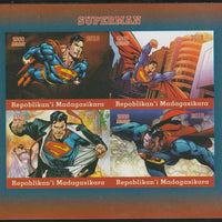 Madagascar 2018 Superman imperf sheetlet containing 4 values unmounted mint. Note this item is privately produced and is offered purely on its thematic appeal.