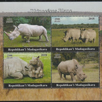 Madagascar 2018 Rhinos perf sheetlet containing 4 values unmounted mint. Note this item is privately produced and is offered purely on its thematic appeal.