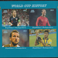 Madagascar 2018 Football - World Cup History imperf sheetlet containing 4 values unmounted mint. Note this item is privately produced and is offered purely on its thematic appeal.