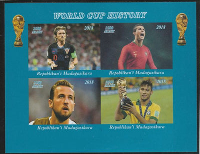 Madagascar 2018 Football - World Cup History imperf sheetlet containing 4 values unmounted mint. Note this item is privately produced and is offered purely on its thematic appeal.