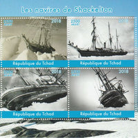 Chad 2018 Shackleton's Ships perf sheetlet containing 4 values unmounted mint. Note this item is privately produced and is offered purely on its thematic appeal.