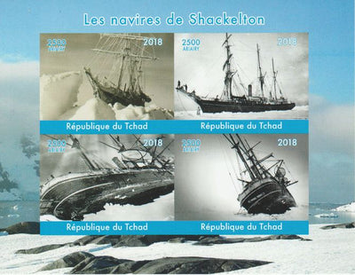 Chad 2018 Shackleton's Ships imperf sheetlet containing 4 values unmounted mint. Note this item is privately produced and is offered purely on its thematic appeal.