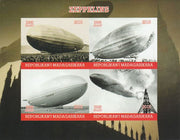 Madagascar 2018 Zeppelins imperf sheetlet containing 4 values unmounted mint. Note this item is privately produced and is offered purely on its thematic appeal.