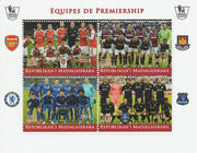 Madagascar 2018 Premier League Football Teams #1 perf sheetlet containing 4 values unmounted mint. Note this item is privately produced and is offered purely on its thematic appeal.