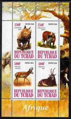 Chad 2010 African Fauna #2 perf sheetlet containing 4 values unmounted mint