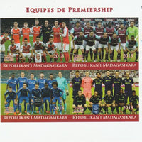 Madagascar 2018 Premier League Football Teams #1 imperf sheetlet containing 4 values unmounted mint. Note this item is privately produced and is offered purely on its thematic appeal.