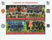 Madagascar 2018 Premier League Football Teams #1 imperf sheetlet containing 4 values unmounted mint. Note this item is privately produced and is offered purely on its thematic appeal.