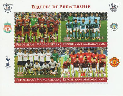 Madagascar 2018 Premier League Football Teams #2 perf sheetlet containing 4 values unmounted mint. Note this item is privately produced and is offered purely on its thematic appeal.