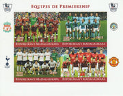 Madagascar 2018 Premier League Football Teams #2 imperf sheetlet containing 4 values unmounted mint. Note this item is privately produced and is offered purely on its thematic appeal.