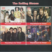 Chad 2018 Rolling Stones perf sheetlet containing 4 values unmounted mint. Note this item is privately produced and is offered purely on its thematic appeal.