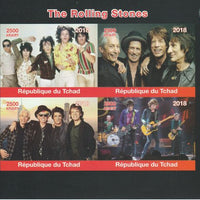 Chad 2018 Rolling Stones imperf sheetlet containing 4 values unmounted mint. Note this item is privately produced and is offered purely on its thematic appeal.