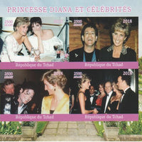 Chad 2018 Princess Diana with Celebrities imperf sheetlet containing 4 values unmounted mint. Note this item is privately produced and is offered purely on its thematic appeal.