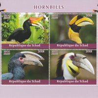 Chad 2018 Hornbill Birds perf sheetlet containing 4 values unmounted mint. Note this item is privately produced and is offered purely on its thematic appeal.