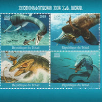 Chad 2018 Marine Dinosaurs perf sheetlet containing 4 values unmounted mint. Note this item is privately produced and is offered purely on its thematic appeal.