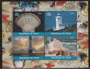 Chad 2018 Shells & Lighthouses perf sheetlet containing 4 values unmounted mint. Note this item is privately produced and is offered purely on its thematic appeal.