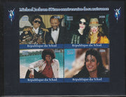Chad 2018 Michael Jacksin 60th Birth Anniv perf sheetlet containing 4 values unmounted mint. Note this item is privately produced and is offered purely on its thematic appeal.