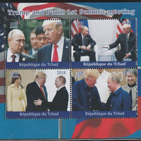 Chad 2018 Trump & Putin Summit perf sheetlet containing 4 values unmounted mint. Note this item is privately produced and is offered purely on its thematic appeal.