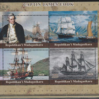 Madagascar 2018 Captain Cook perf sheetlet containing 4 values unmounted mint. Note this item is privately produced and is offered purely on its thematic appeal.