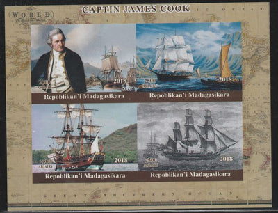 Madagascar 2018 Captain Cook imperf sheetlet containing 4 values unmounted mint. Note this item is privately produced and is offered purely on its thematic appeal.