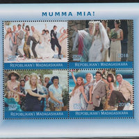 Madagascar 2018 Mamma Mia (Abba) perf sheetlet containing 4 values unmounted mint. Note this item is privately produced and is offered purely on its thematic appeal.