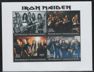 Madagascar 2018 Iron Maiden perf sheetlet containing 4 values unmounted mint. Note this item is privately produced and is offered purely on its thematic appeal.